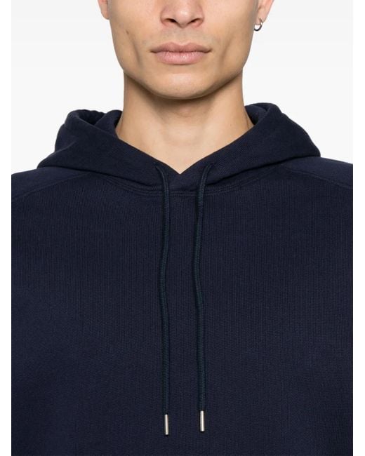Fursac Blue Logo-Patch Hoodie for men