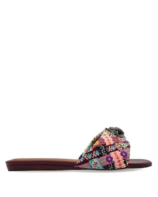 Kurt Geiger Black Flache Sandalen mit Verzierung