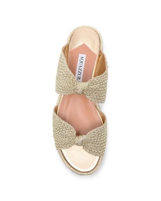Aquazzura White Smile Woven Espadrille Sandals