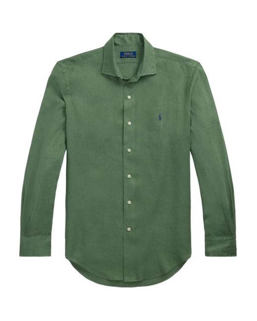 Polo Ralph Lauren Green Linen Shirt for men