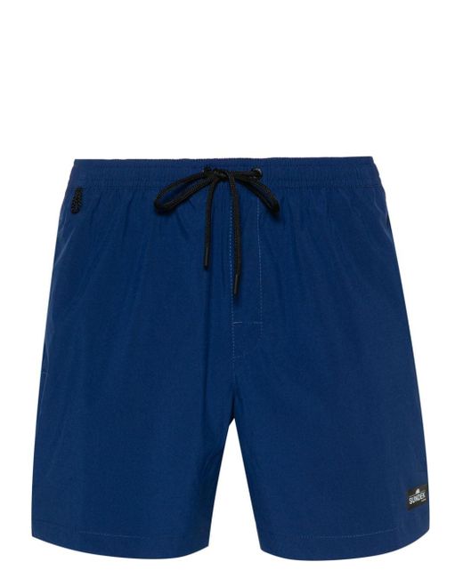 Sundek Blue Stripe-detail Swim Shorts for men