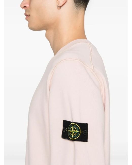 メンズ Stone Island コンパスバッジ スウェットシャツ Pink