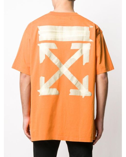 Off-White c/o Virgil Abloh Cotton Tape Arrows Print T-shirt in Orange ...
