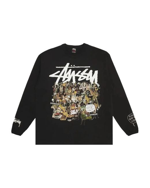 Stussy Black Yo, Vinny How Ya Livin' Long-Sleeve T-Shirt for men