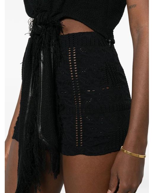 Nanushka Black Elasticasted-Waistband Mini Shorts