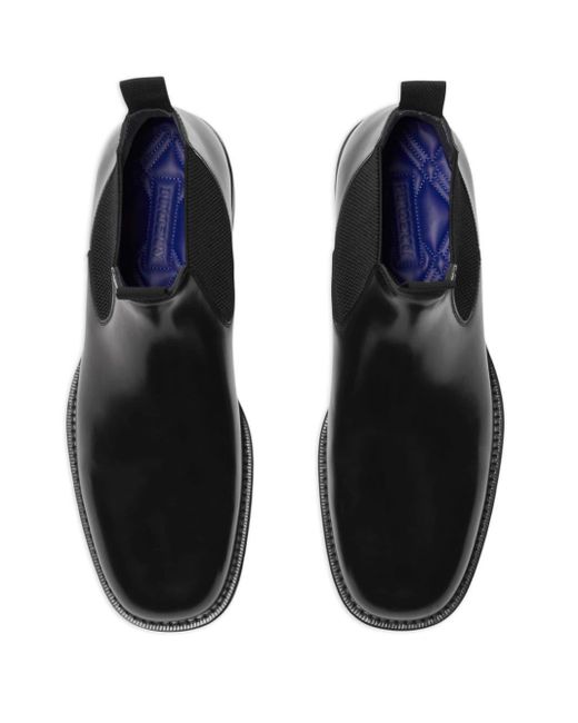 Burberry Black Tux Low Leather Chelsea Boots for men