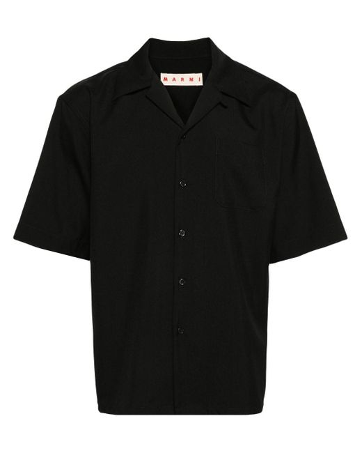 Marni Wollen Overhemd in het Black voor heren
