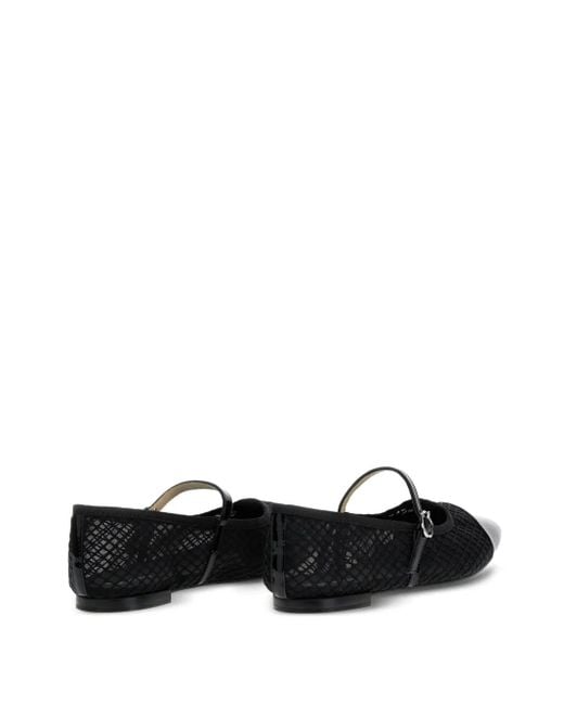 Repetto Black Mesh-Panel Ballet Flats