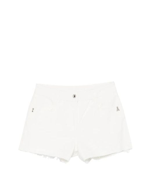 Patrizia Pepe White Raw-Cut Shorts