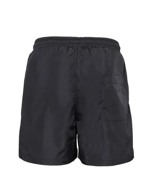 Low Brand Gray Logo-Patch Drawstring Swim Shorts for men