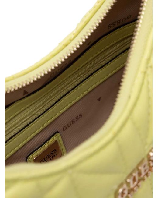Guess Yellow Logo-Lettering Shoulder Bag