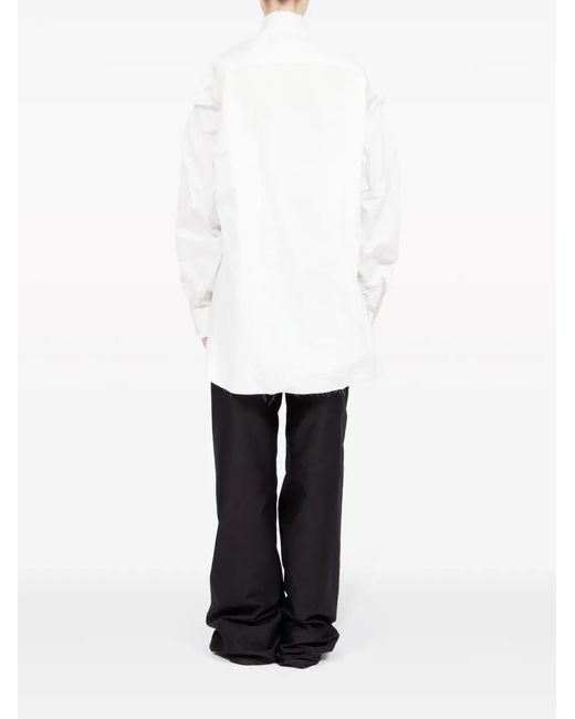 Maison Margiela White Gathered Poplin Shirt