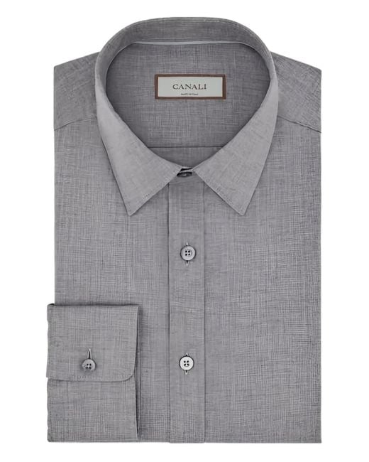 メンズ Canali ロングスリーブ シャツ Gray