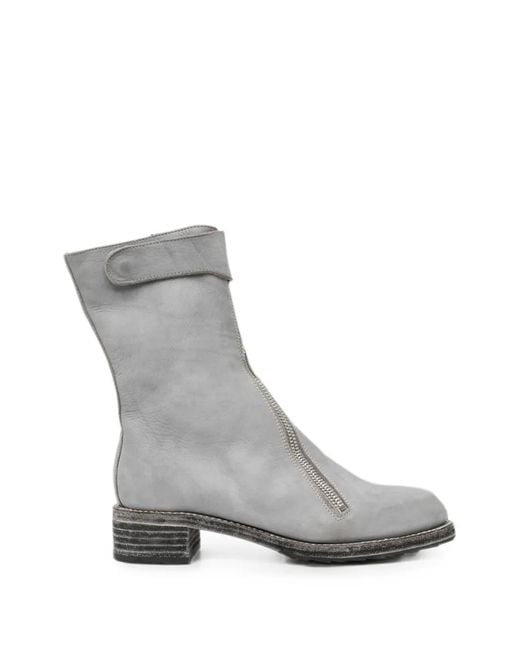 Yohji Yamamoto Gray X Guidi Micha Front-Zip Boots