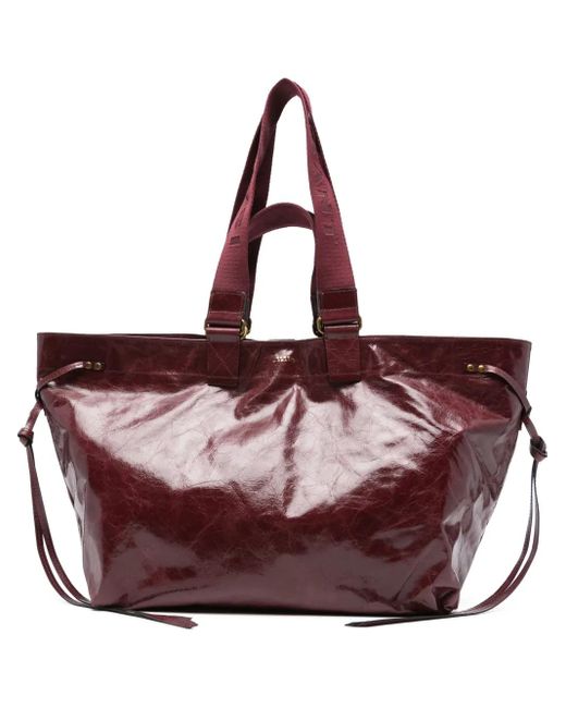 Isabel Marant Purple Wardy Leather Tote Bag