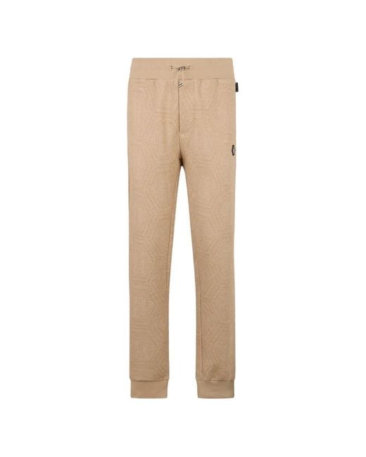 Philipp Plein Natural Jacquard Monogram Track Pants for men