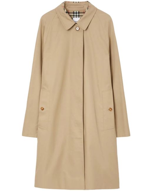 Burberry Natural Mid-Length Cotton Trench Coat