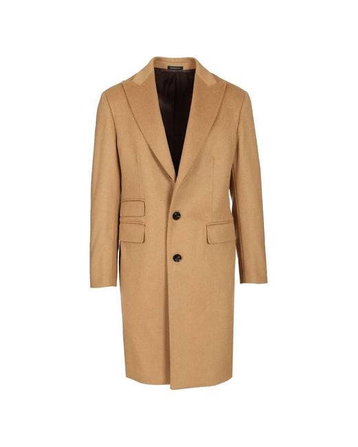 Al Duca D'aosta Natural Peak-Lapel Single-Breasted Coat for men