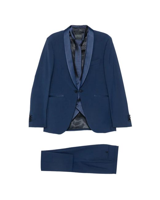 Carlo Pignatelli Blue Shawl-Lapel Single-Breasted Three-Piece Wool Suit for men