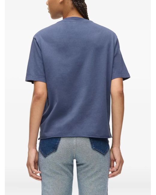Karl Lagerfeld Blue Logo-Embroidered T-Shirt