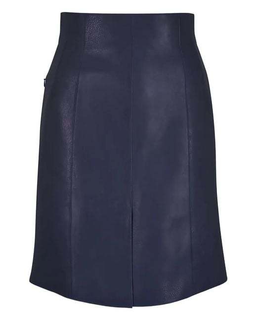 Akris Blue Panelled Slit Midi Skirt