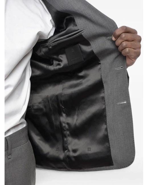 Givenchy Gray Single-Breasted Patch-Pocket Blazer for men