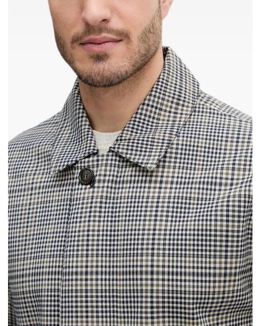 Barbour Gray Manteau Roking À Simple Boutonnage Et À Carreaux for men