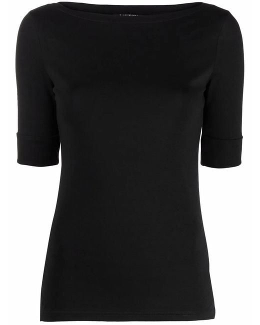 Ralph Lauren Black Judy Boat Neck Top