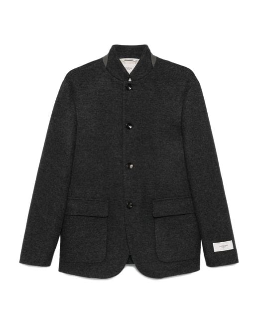 Agnona Black Stand-Collar Patch-Pocket Jacket for men