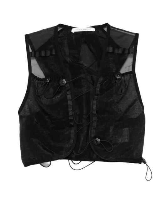 CECILIE BAHNSEN Black Drawstring-Fastening Vest