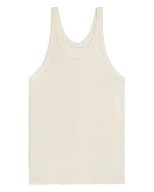 Helmut Lang White Logo Embroidered Top