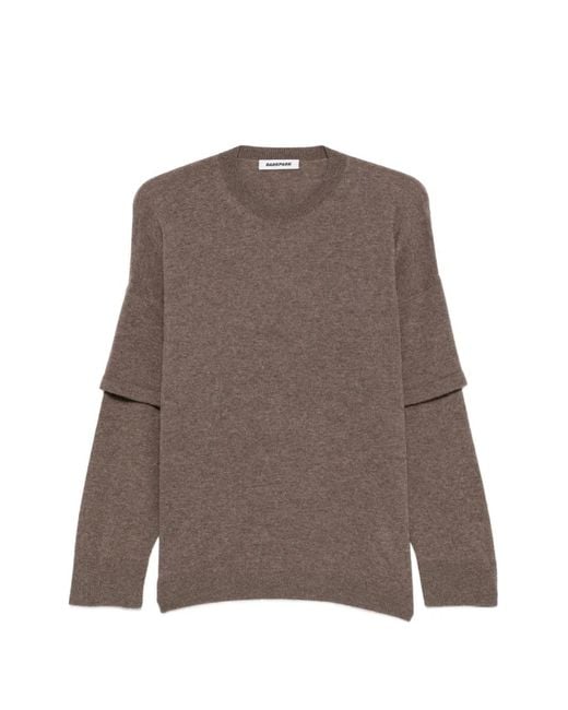 DARKPARK Brown Troy Layered-Sleeve Sweater
