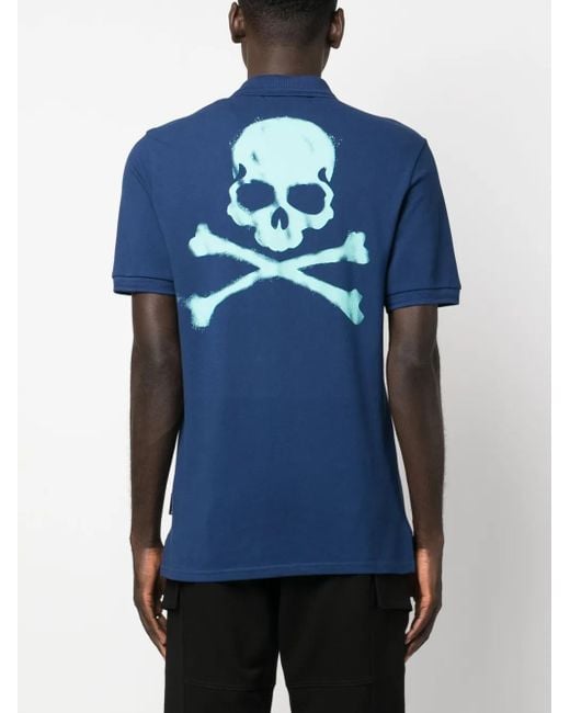 Philipp Plein Poloshirt Mit Logo-Print in Blue für Herren