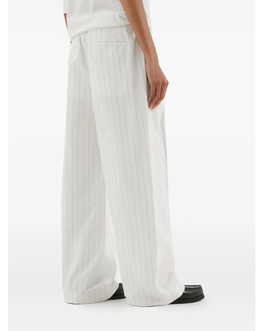 1989 STUDIO Gestreepte Broek in het White