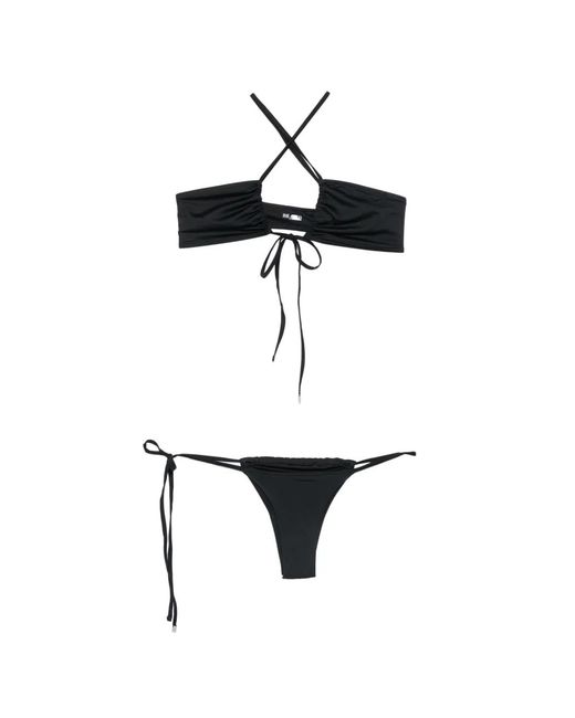 The Attico White Halterneck Side-Tie Bikini