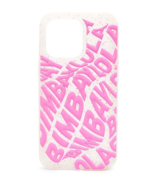 Bimba Y Lola Pink Logo-embossed Iphone 15 Pro Max Case
