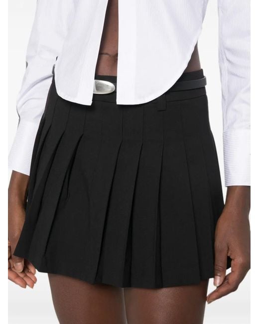 WRSTBHVR Black Nuria Pleated Mini Skirt