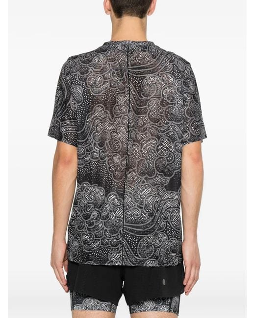 Asics Gray Graphic-Print T-Shirt for men