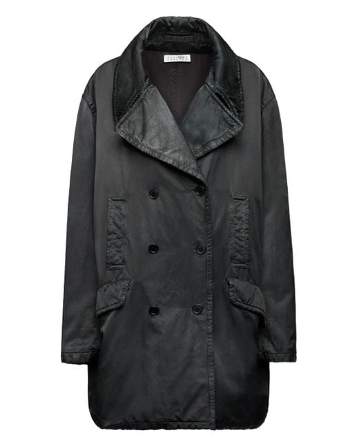 Abrigo con doble botonadura MM6 by Maison Martin Margiela de color Black