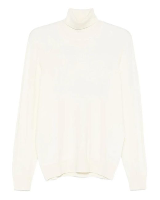 Gran Sasso White Roll-Neck Sweater for men