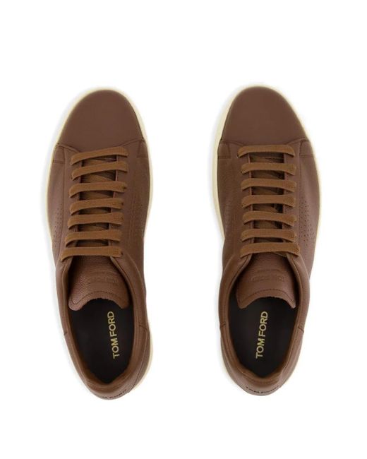 メンズ Tom Ford レザースニーカー Brown
