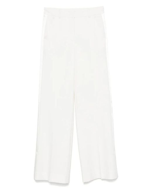 P.A.R.O.S.H. White Side-Stripe Trousers