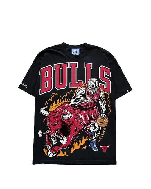 Warren Lotas Black Pawing Bull T-Shirt for men