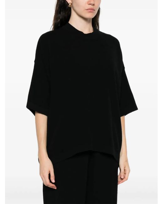 Mr. Mittens Black Short-Sleeve Merino Top