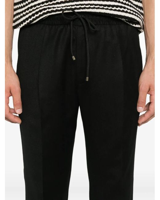 Briglia 1949 Black Drawstring-Cuffed Trousers for men