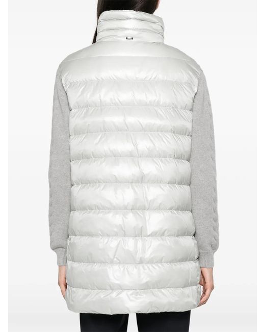 Herno White Quilted Panelled Jacket