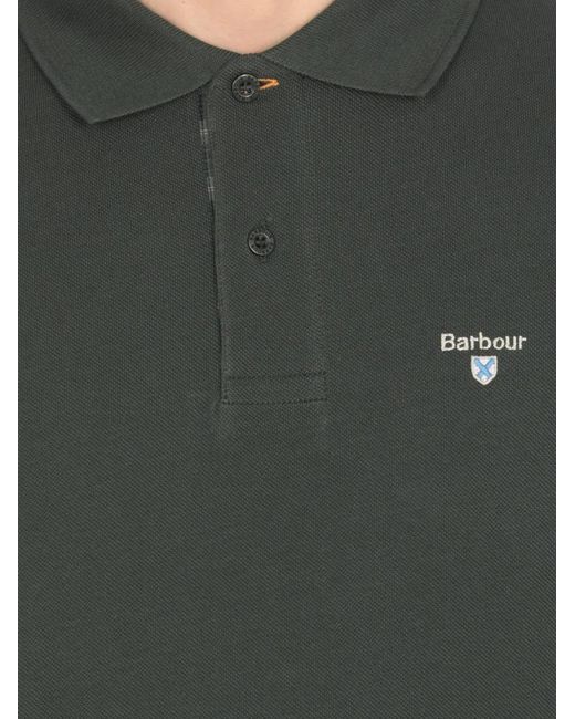 Barbour Green Embroidered-Logo Polo Shirt for men