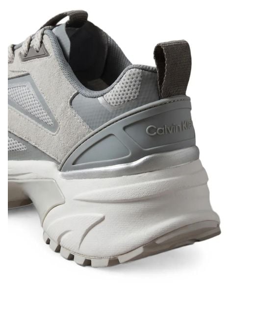 Calvin Klein Gray Panelled Mesh Sneakers