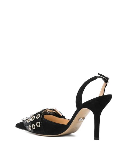 Mach & Mach Black 100Mm Buckle-Detail Pointed-Toe Pumps