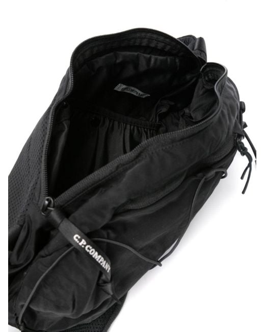 C P Company Black Nylon B Crossbody Backpack for men